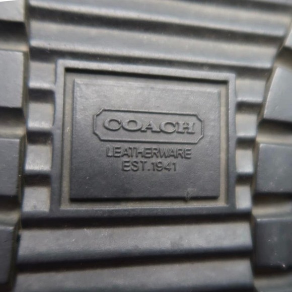 Coach Size 6.5 Tatum Boots Black Suede Leather Wool Logo Sweater Cuffs Flat Heel - Picture 7 of 7